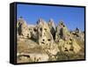 Houses in Rock Formations, Cappadocia, Anatolia, Turkey-Alison Wright-Framed Stretched Canvas