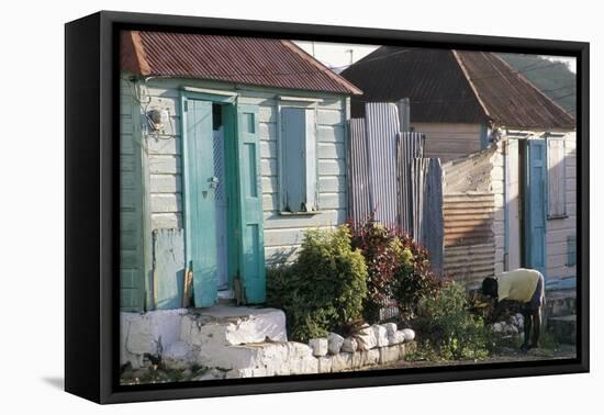 Houses in the Old Colonial Quarter, St. John's, Antigua, Leeward Islands-Bruno Barbier-Framed Stretched Canvas