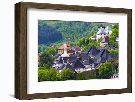 Houses in the old town, Jajce, Bosnia.-Keren Su-Framed Photographic Print