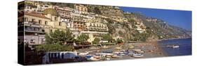 Houses in the Village on a Hill, Spiaggia Di Marina Grande, Positano, Amalfi Coast, Italy-null-Stretched Canvas