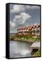 Houses in the yacht harbour of Ebeltoft, Denmark-By-Framed Stretched Canvas