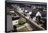 Houses Lining Empty Suburban Streets-null-Framed Stretched Canvas