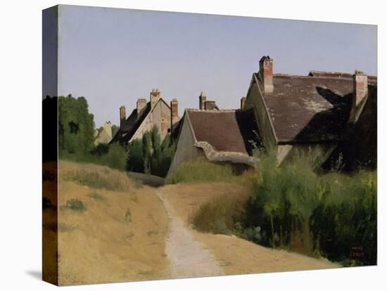 Houses near Orléans. c.1830-Jean-Baptiste-Camille Corot-Stretched Canvas