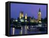 Houses of Parliament Across the River Thames, London, England, United Kingdom-Charles Bowman-Framed Stretched Canvas