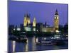 Houses of Parliament Across the River Thames, London, England, United Kingdom-Charles Bowman-Mounted Photographic Print