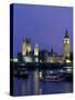 Houses of Parliament Across the River Thames, London, England, United Kingdom-Charles Bowman-Stretched Canvas