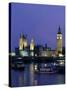 Houses of Parliament Across the River Thames, London, England, United Kingdom-Charles Bowman-Stretched Canvas