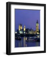 Houses of Parliament Across the River Thames, London, England, United Kingdom-Charles Bowman-Framed Photographic Print