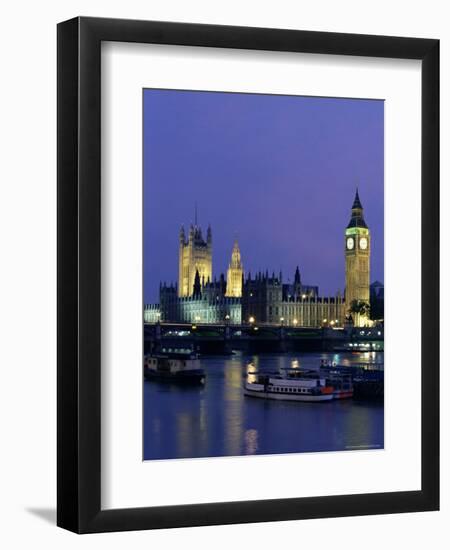 Houses of Parliament Across the River Thames, London, England, United Kingdom-Charles Bowman-Framed Photographic Print