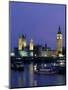 Houses of Parliament Across the River Thames, London, England, United Kingdom-Charles Bowman-Mounted Photographic Print