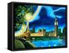Houses of Parliament and Big Ben at Night-Martina Bleichner-Framed Stretched Canvas