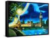 Houses of Parliament and Big Ben at Night-Martina Bleichner-Framed Stretched Canvas