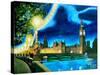 Houses of Parliament and Big Ben at Night-Martina Bleichner-Stretched Canvas