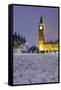 Houses of Parliament and Big Ben in Snow-Stuart Black-Framed Stretched Canvas