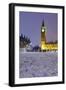 Houses of Parliament and Big Ben in Snow-Stuart Black-Framed Premium Photographic Print