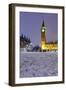 Houses of Parliament and Big Ben in Snow-Stuart Black-Framed Photographic Print