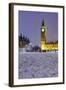 Houses of Parliament and Big Ben in Snow-Stuart Black-Framed Photographic Print