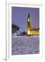 Houses of Parliament and Big Ben in Snow-Stuart Black-Framed Photographic Print