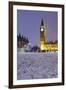 Houses of Parliament and Big Ben in Snow-Stuart Black-Framed Photographic Print