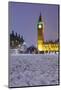 Houses of Parliament and Big Ben in Snow-Stuart Black-Mounted Photographic Print