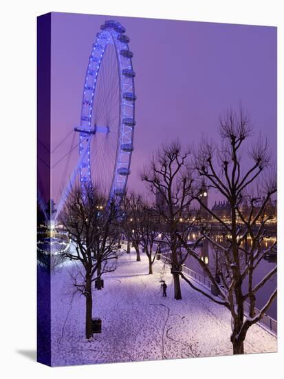 Houses of Parliament and London Eye in Winter, London, England, United Kingdom, Europe-Stuart Black-Stretched Canvas