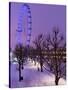 Houses of Parliament and London Eye in Winter, London, England, United Kingdom, Europe-Stuart Black-Stretched Canvas