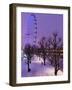 Houses of Parliament and London Eye in Winter, London, England, United Kingdom, Europe-Stuart Black-Framed Photographic Print