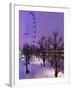 Houses of Parliament and London Eye in Winter, London, England, United Kingdom, Europe-Stuart Black-Framed Photographic Print