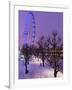 Houses of Parliament and London Eye in Winter, London, England, United Kingdom, Europe-Stuart Black-Framed Photographic Print