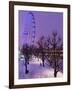 Houses of Parliament and London Eye in Winter, London, England, United Kingdom, Europe-Stuart Black-Framed Photographic Print