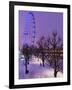 Houses of Parliament and London Eye in Winter, London, England, United Kingdom, Europe-Stuart Black-Framed Photographic Print