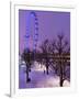 Houses of Parliament and London Eye in Winter, London, England, United Kingdom, Europe-Stuart Black-Framed Photographic Print