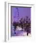 Houses of Parliament and London Eye in Winter, London, England, United Kingdom, Europe-Stuart Black-Framed Photographic Print