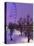 Houses of Parliament and London Eye in Winter, London, England, United Kingdom, Europe-Stuart Black-Stretched Canvas