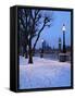 Houses of Parliament and South Bank in Winter, London, England, United Kingdom, Europe-Stuart Black-Framed Stretched Canvas