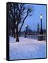 Houses of Parliament and South Bank in Winter, London, England, United Kingdom, Europe-Stuart Black-Framed Stretched Canvas