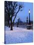 Houses of Parliament and South Bank in Winter, London, England, United Kingdom, Europe-Stuart Black-Stretched Canvas