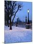Houses of Parliament and South Bank in Winter, London, England, United Kingdom, Europe-Stuart Black-Mounted Photographic Print