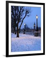 Houses of Parliament and South Bank in Winter, London, England, United Kingdom, Europe-Stuart Black-Framed Photographic Print