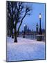 Houses of Parliament and South Bank in Winter, London, England, United Kingdom, Europe-Stuart Black-Mounted Photographic Print