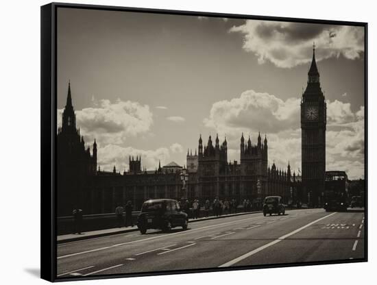 Houses of Parliament and Westminster Bridge - Big Ben - City of London - England - United Kingdom-Philippe Hugonnard-Framed Stretched Canvas
