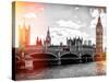 Houses of Parliament and Westminster Bridge - Big Ben - City of London - UK - England-Philippe Hugonnard-Stretched Canvas