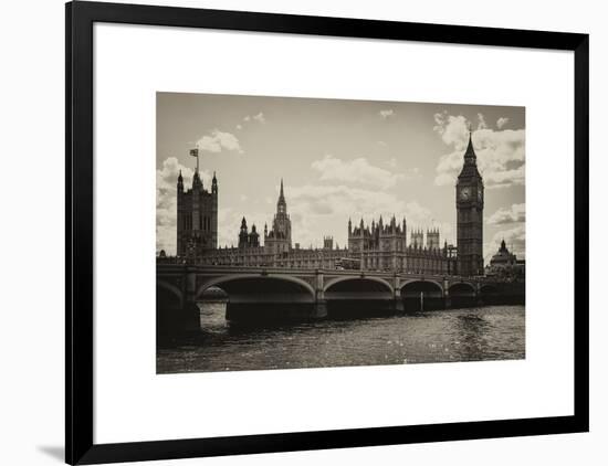 Houses of Parliament and Westminster Bridge - Big Ben - City of London - UK - England-Philippe Hugonnard-Framed Art Print