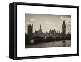 Houses of Parliament and Westminster Bridge - Big Ben - City of London - UK - England-Philippe Hugonnard-Framed Stretched Canvas