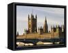 Houses of Parliament and Westminster Bridge-Walter Bibikow-Framed Stretched Canvas