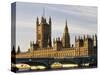 Houses of Parliament and Westminster Bridge-Walter Bibikow-Stretched Canvas