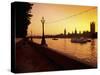 Houses of Parliament, as Seen at Sunset from across the River Thames, London, England-Medioimages/Photodisc-Stretched Canvas