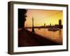 Houses of Parliament, as Seen at Sunset from across the River Thames, London, England-Medioimages/Photodisc-Framed Photographic Print