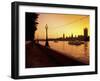 Houses of Parliament, as Seen at Sunset from across the River Thames, London, England-Medioimages/Photodisc-Framed Photographic Print