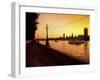 Houses of Parliament, as Seen at Sunset from across the River Thames, London, England-Medioimages/Photodisc-Framed Photographic Print